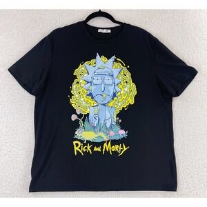 Rick &‎ Morty Black Ricktanical Rick T-Shirt Mens Short Sleeve Crew Neck Size L